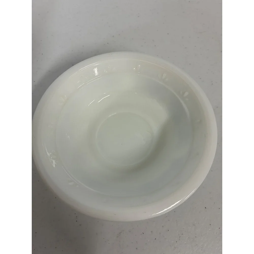Vintage Avon Milk Glass Blue Floral Cruet (Skin So Soft)